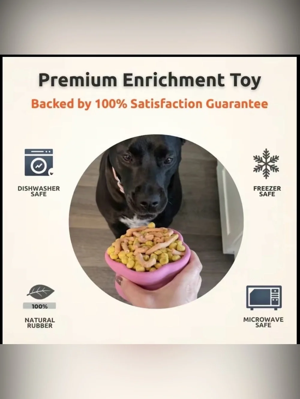 Freezbone Large Pink Flower Freezer you, treat bowl NEW sealed up to 90 pounds